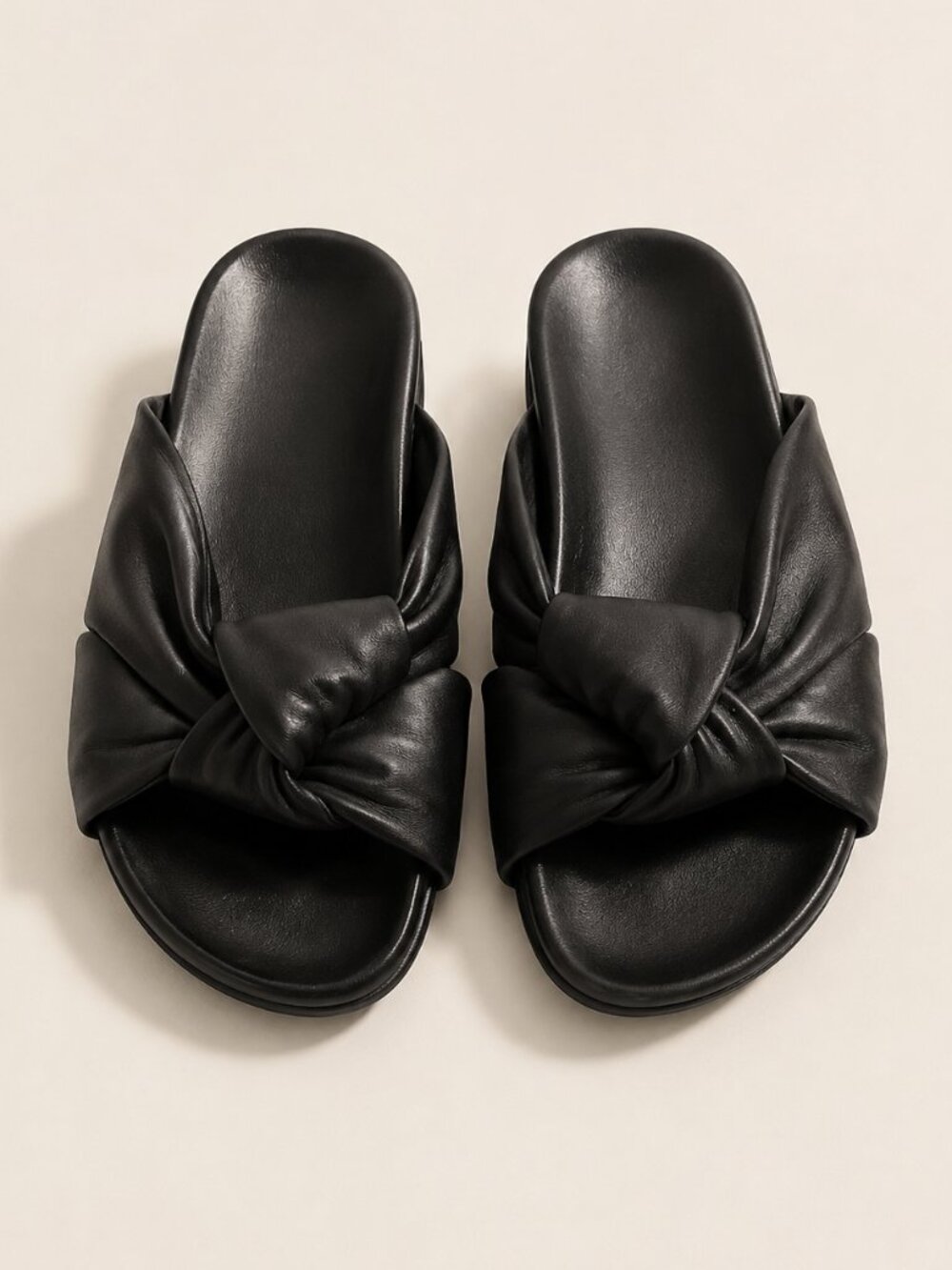Jenni Kayne Genuine Leather Knot Sandals in Black $375 MSRP